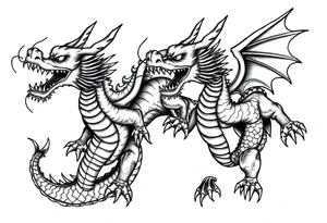 roaring dragons tattoo idea