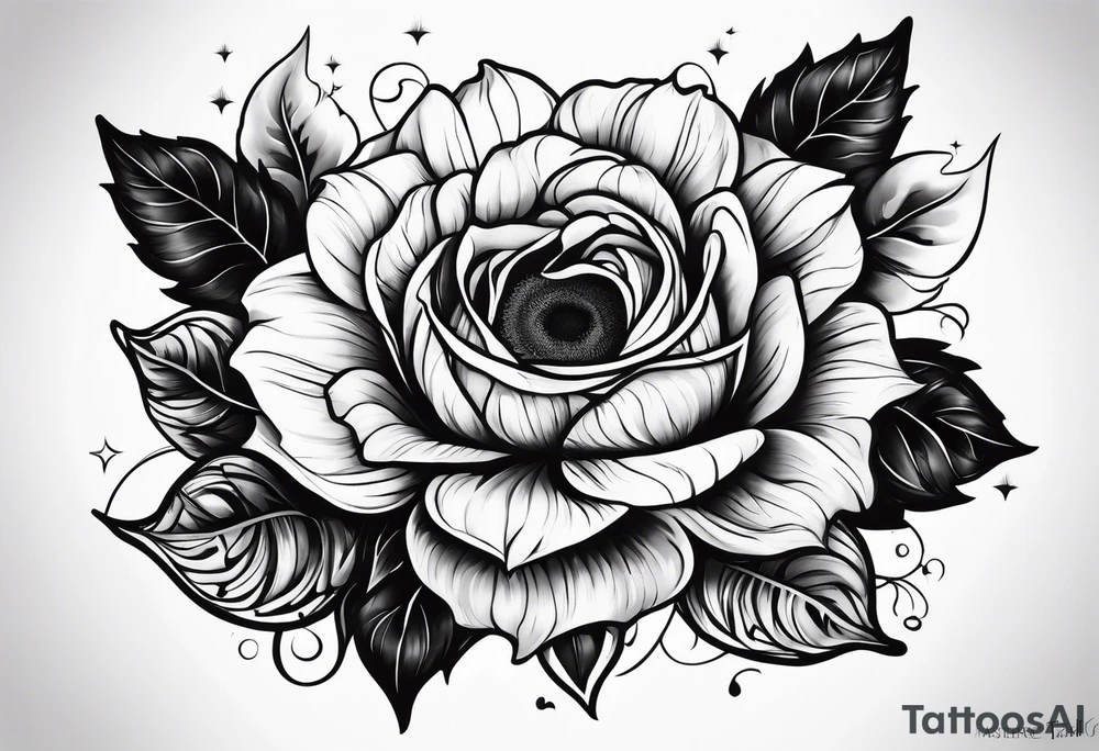 sunflower  rose tattoo idea