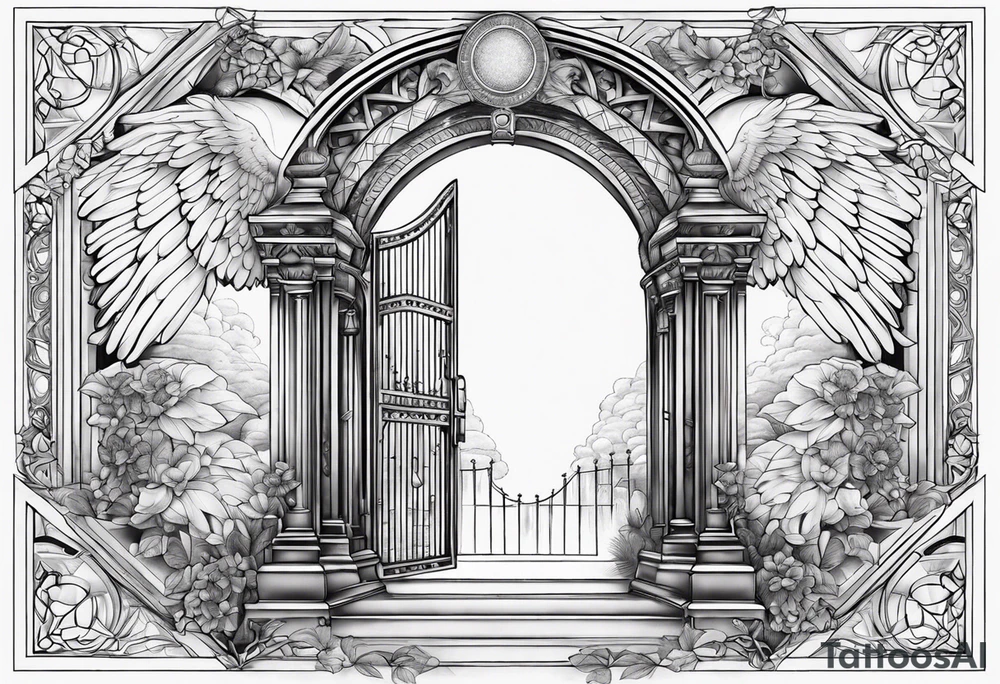 Angel baby heaven gate tattoo idea