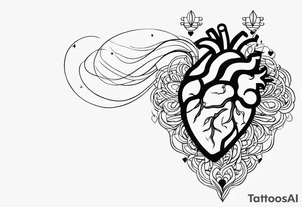 mind over heart tattoo idea