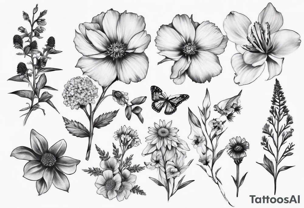 Vancouver island wildflowers tattoo idea
