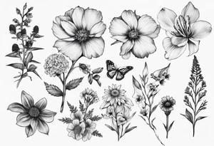 Vancouver island wildflowers tattoo idea