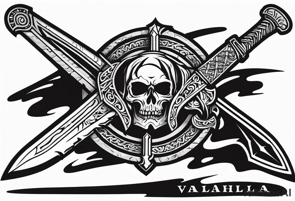 Valhalla  warrior soldier  Sword tattoo idea
