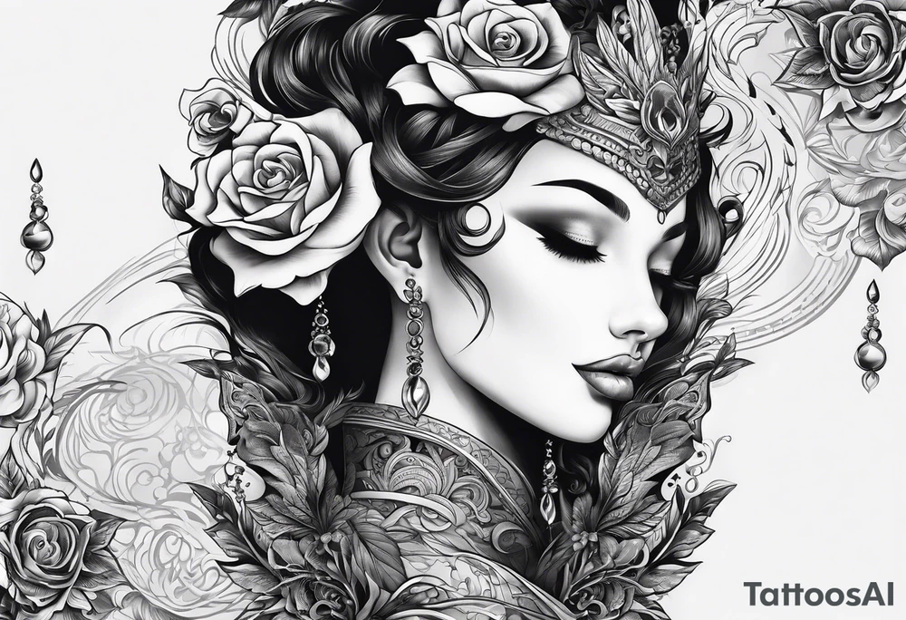 neck sleeve tattoo idea