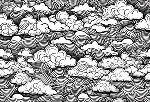 clouds repeating pattern tattoo idea