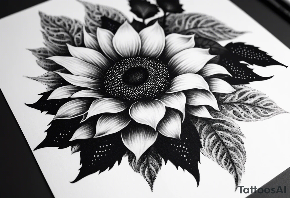 a sunflower tattoo idea