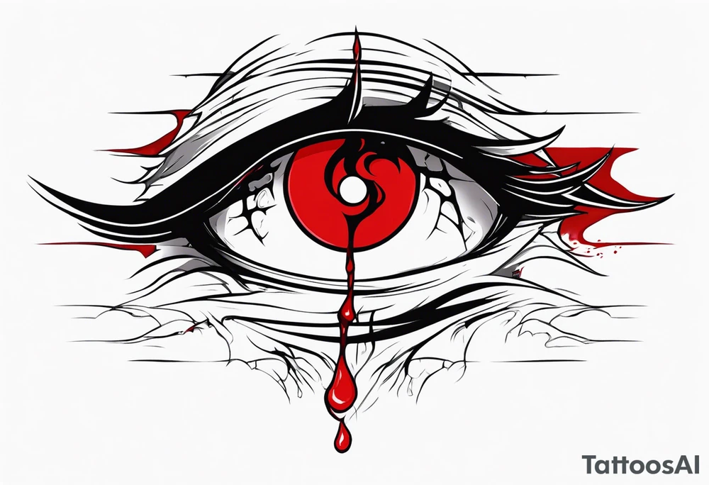 Bloody tears flow from Alucard's eye in Hellsing tattoo idea
