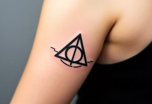 Name Amanda with Harry Potter deathly hallows tattoo idea