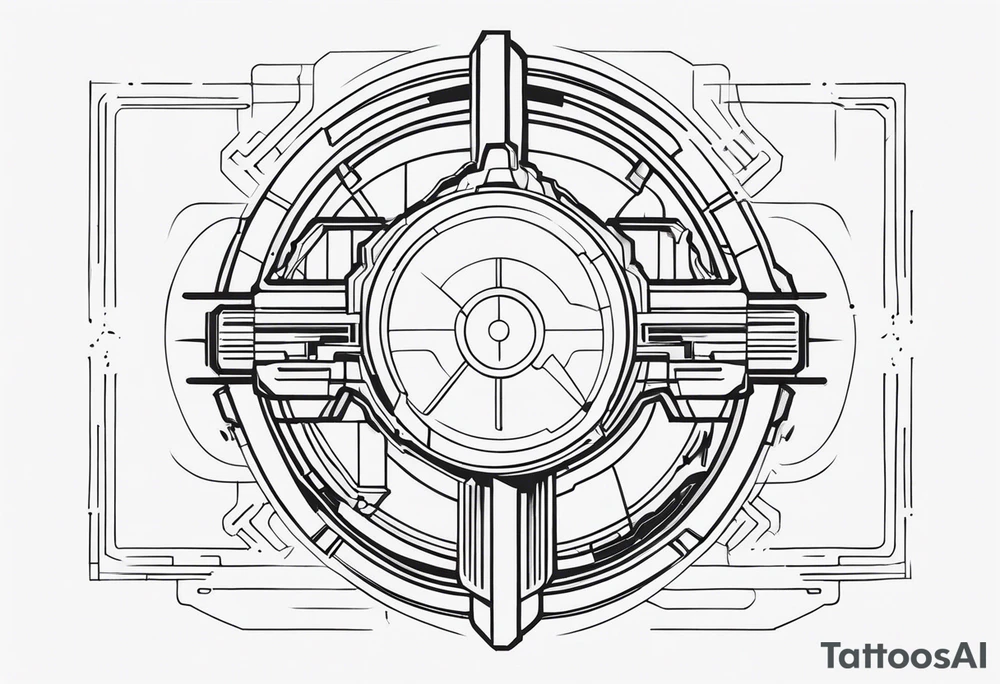 fine line. cyberpunk tattoo idea