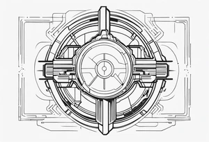 fine line. cyberpunk tattoo idea