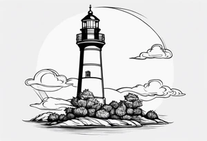 Zwei Rosen Leuchtturm tattoo idea
