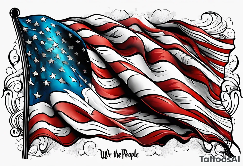 We the people
American flag tattoo idea