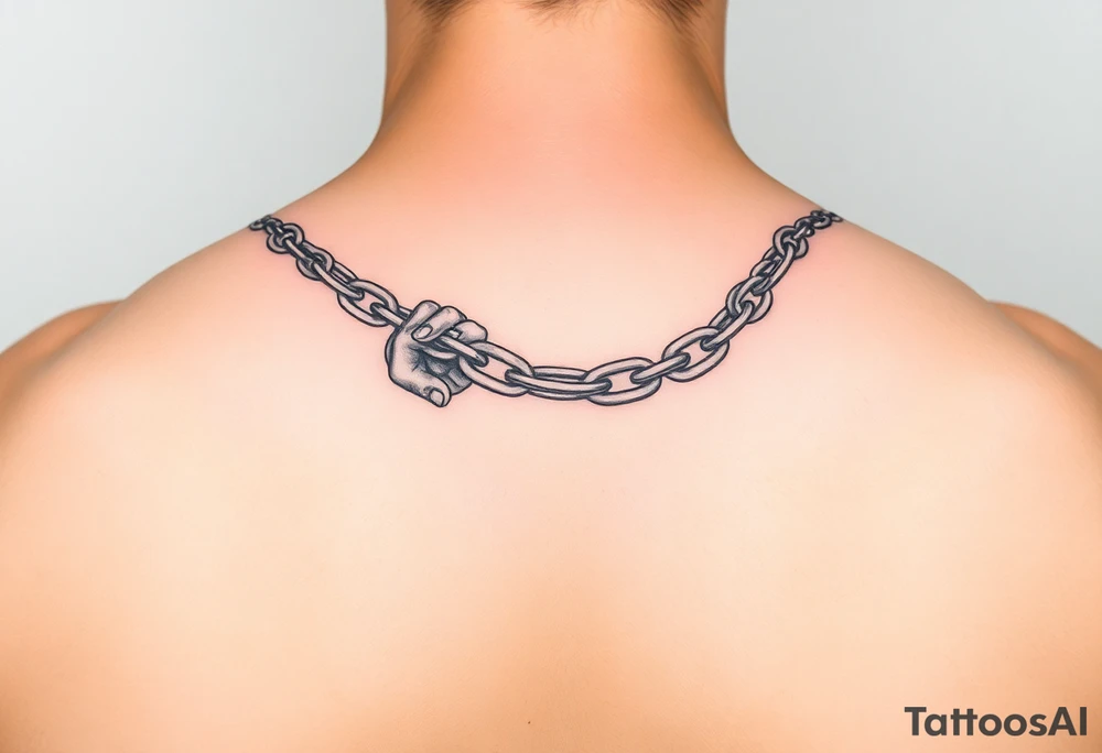 Chains wrapped around fingers tattoo idea