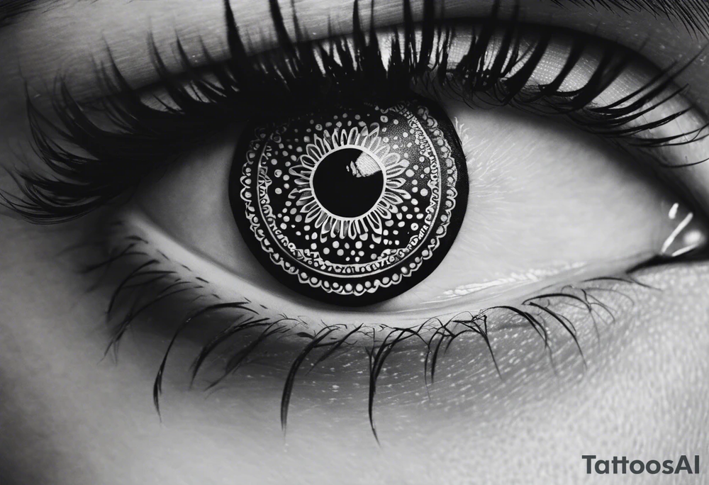 Mandala, eye, detail tattoo idea