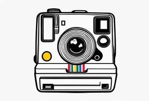 A polaroid-photo with a simple bland and white smiley in the picture tattoo idea