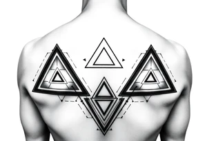 Geometric triangles and for symmetric upper back tattoo tattoo idea