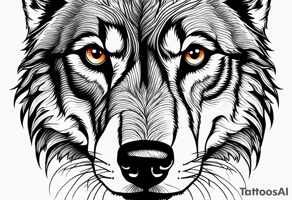 Eyes of a wolf tattoo idea