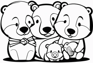 bears with fish in mouth tattoo idea