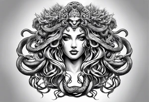 Medusa with snakes for hair tattoo idea