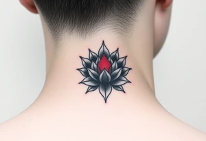 Eternity in red with lotus japanese tattoo idea