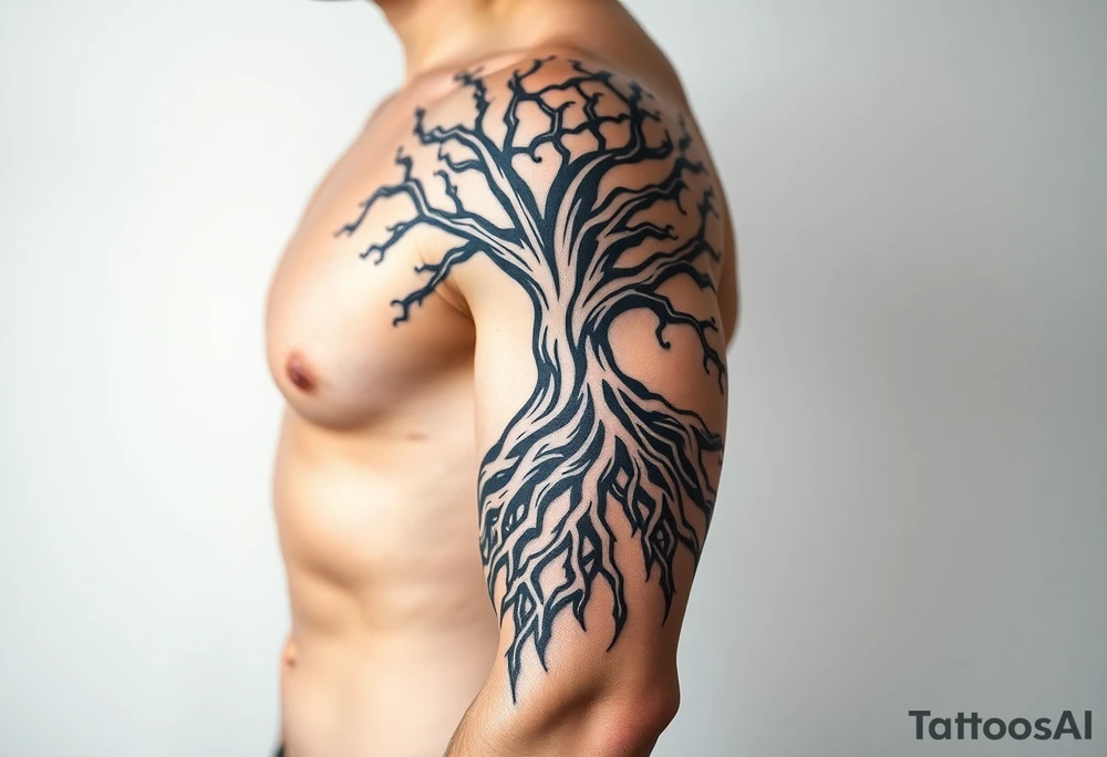 Tree roots tattoo idea