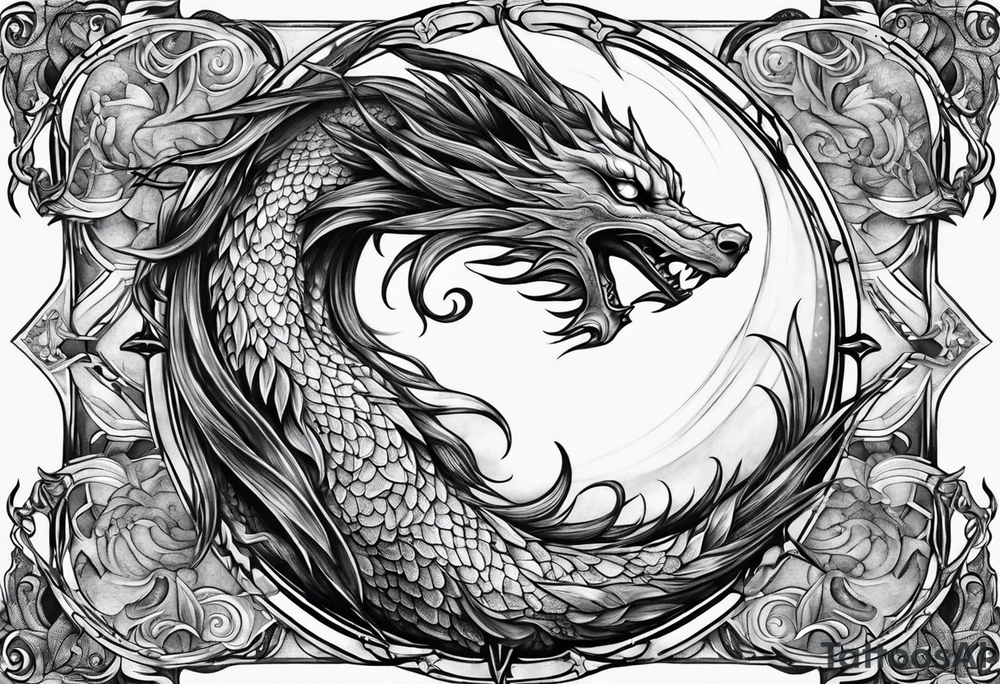 Moon fairy dragon tattoo idea