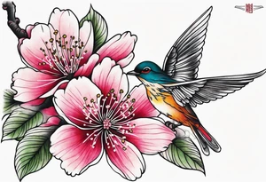 Shoulder cherry blossom tattoo idea