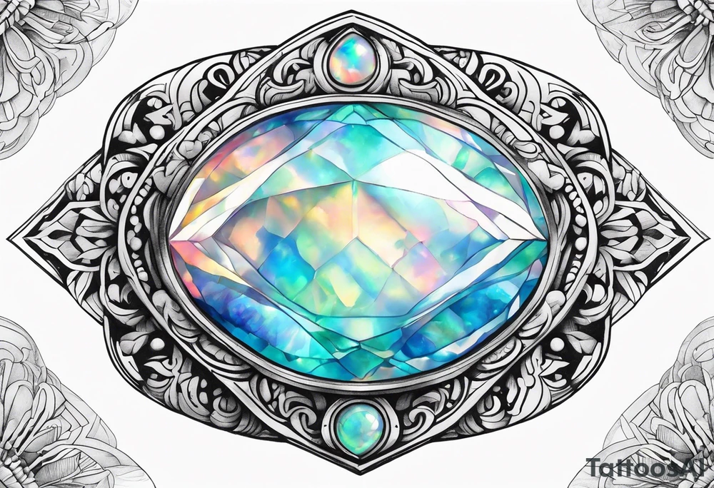 Opal gem stone tattoo idea