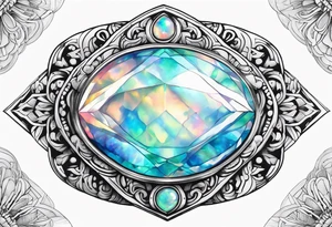 Opal gem stone tattoo idea