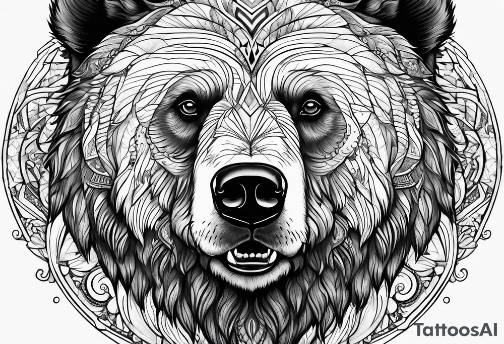 Grizzly bear line tattoo idea