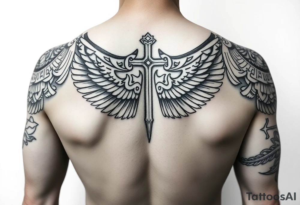 help me brainstorm some ideas and or concepts for a tattoo. I want to incorporate my Mexican culture, especially my Aztec roots, as well as my Christian faith. I want it to look like I’m wearing Aztec armor tattoo idea