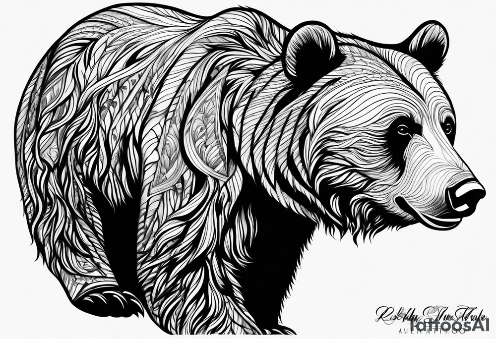 A bear and it’s cub tattoo idea