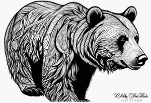 A bear and it’s cub tattoo idea
