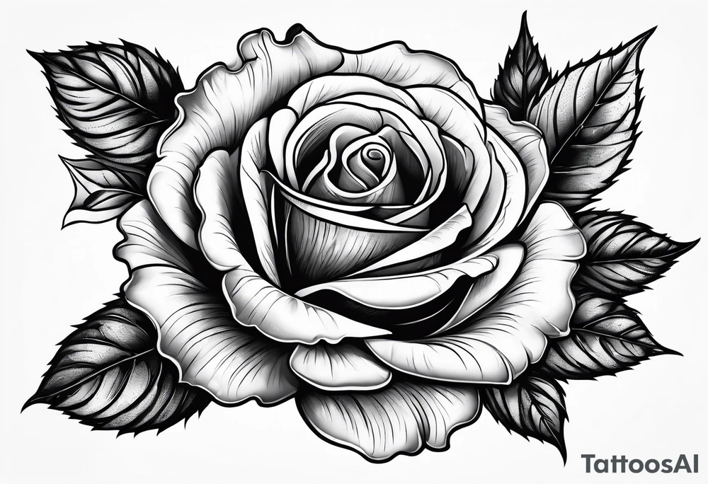 Rose flower with holly leaves around it tattoo idea