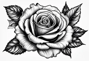 Rose flower with holly leaves around it tattoo idea
