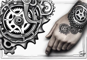 bicycle chain and gears wrist tattoo idea