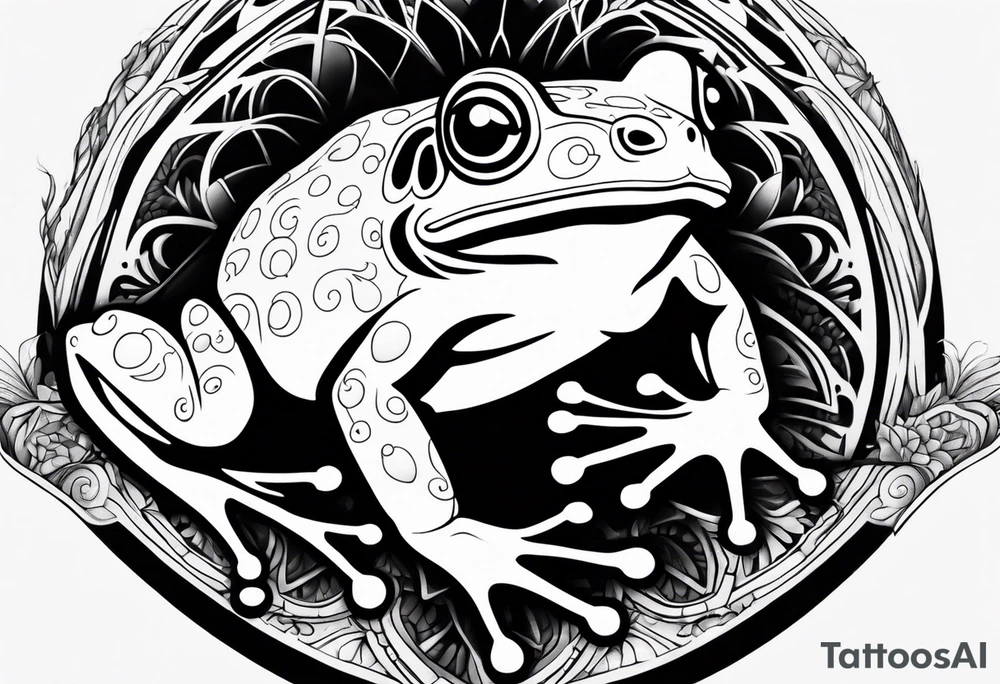 a psychedelic frog tattoo idea