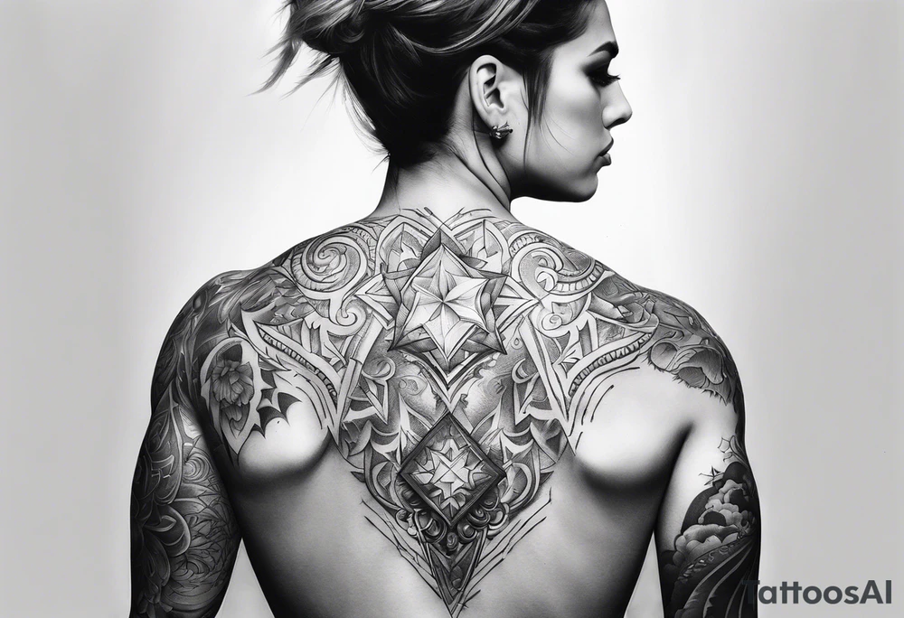 Lighting bolt across the whole back tattoo idea