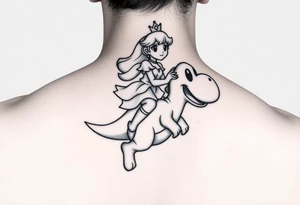 Princess Peach riding Yoshi tattoo idea