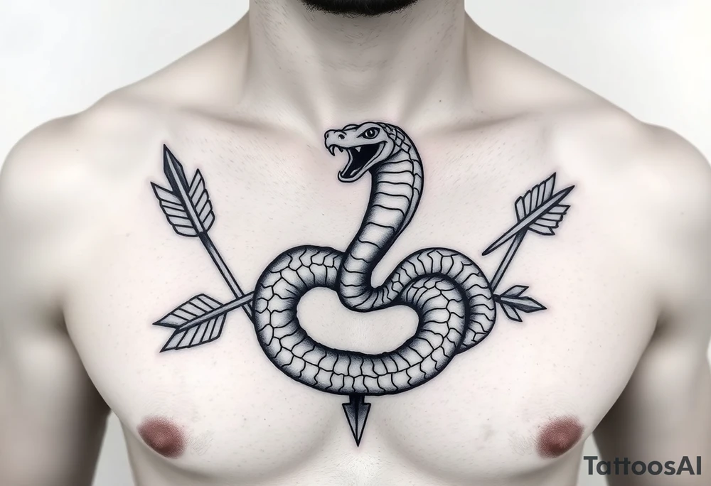 snake with arrow with around chest
, tattoo idea