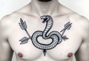 snake with arrow with around chest
, tattoo idea