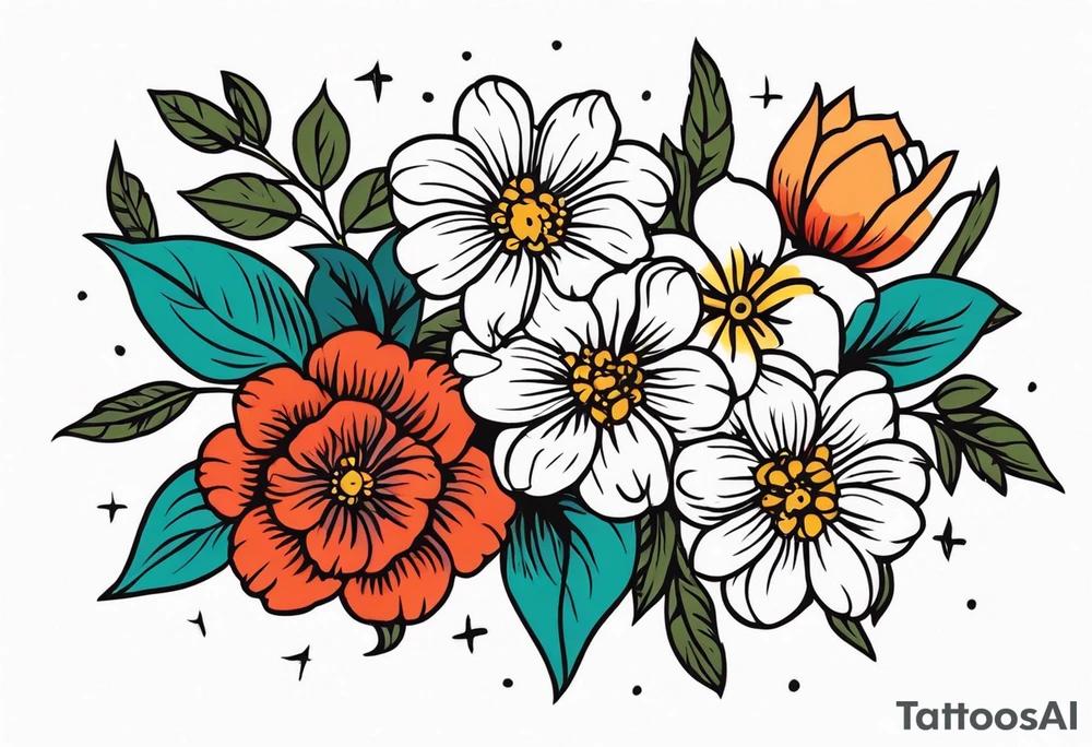 chrisitan
old school vintage simple traditional design 
vintage flowers surrounding 


bold color simple tattoo idea