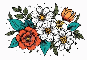 chrisitan
old school vintage simple traditional design 
vintage flowers surrounding 


bold color simple tattoo idea