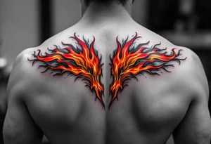 Matching red and orange flame tattoos tattoo idea