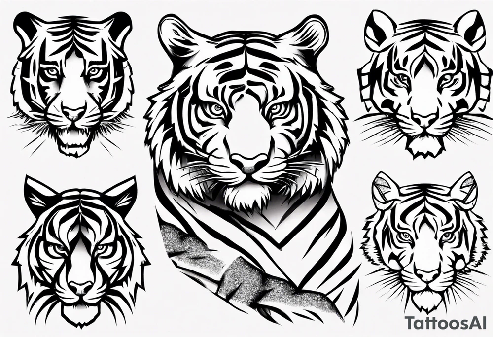 Tiger forearm sleeve tattoo idea