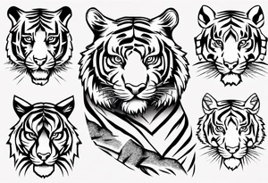 Tiger forearm sleeve tattoo idea