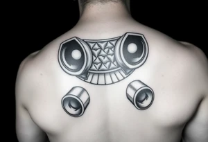 a back tattoo that looks like an exhaust vent, have it to where theres two exhausts
 on both back sides tattoo idea