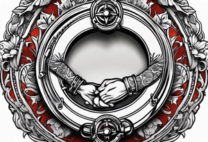 Praying hands with handcuffs tattoo idea