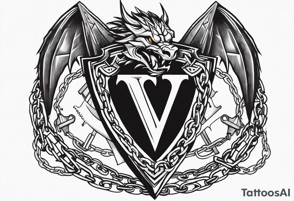 Valhalla sword shield dragon axe Valknut barbed wire chains tattoo idea Valhalla sword shield dragon axe Valknut barbed wire chains tattoo idea