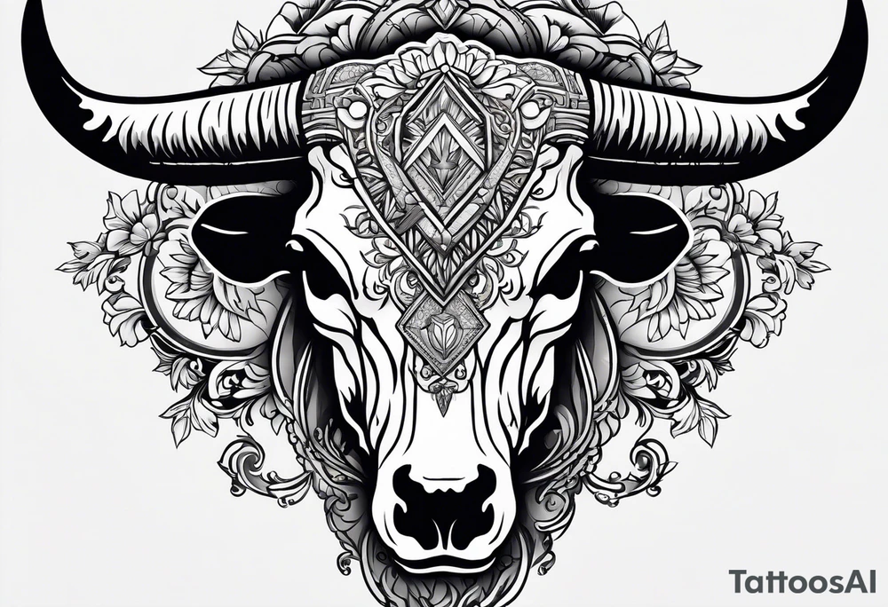 Bull skull tattoo idea